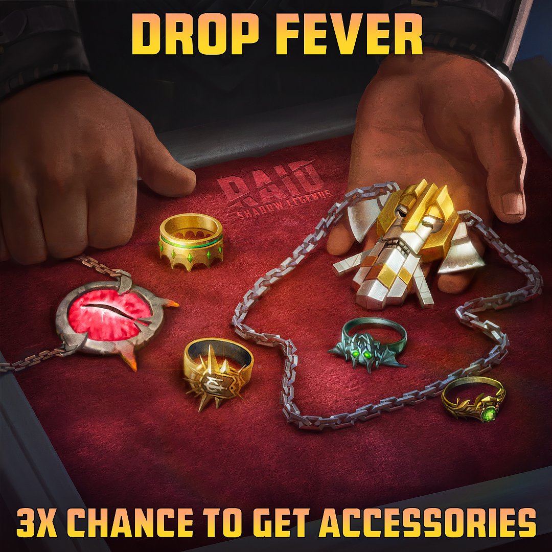 3x chance for Speed Artifacts & specific Accessories! We're launching two special Drop Fever activities across two Dungeons that will triple your Artifact & Accessory hunting chances! See the schedule: plrm.info/3Pex1qn