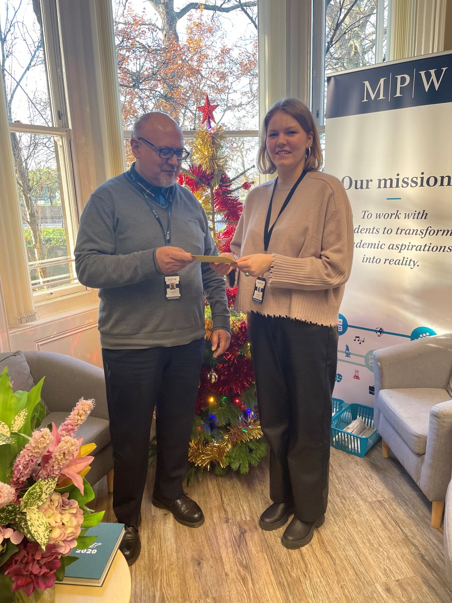 Well done to Lily for demonstrating our core values, affectionately known as the 5 Cs (Critical Thinking, Communication, Creativity, Collaboration and Caring) with enthusiasm and determination. Presented with vouchers by her Personal Tutor, Jamil Rashid. #MPWValues