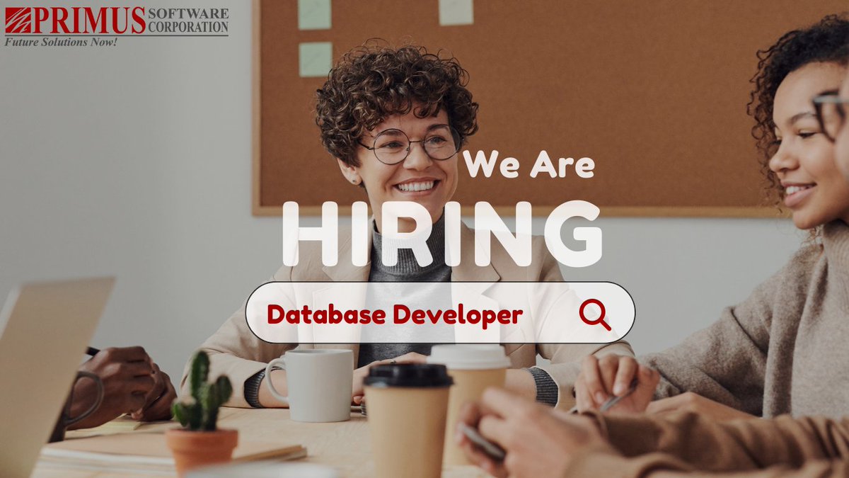 PrimusSoftCorp's tweet image. #HiringAlert
We're hiring experienced #DatabaseDevelopers to join our team. Follow the link to apply today lnkd.in/evuQtMWm.
#ThursdayVibe #WeAreHiring #JoinOurTeam #JobAlert #Hiring #FutureSolutionsNow #ImmediateHiring #Primus #FutureSolutionsNow #CareerGrowth