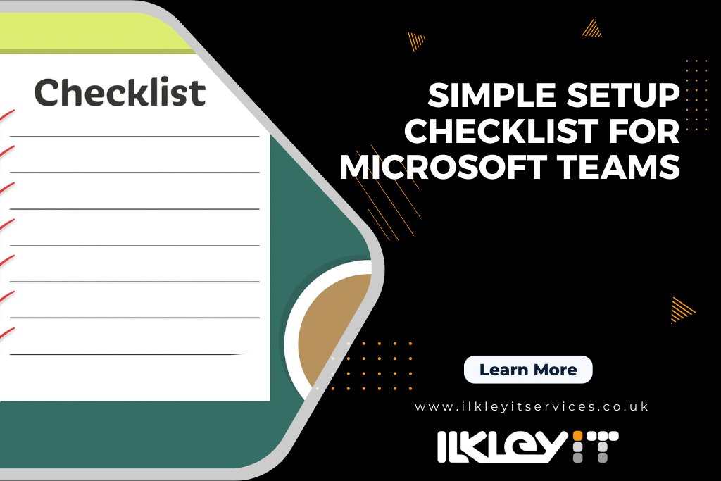 Microsoft Teams’ popularity has been skyrocketing, but getting started can mean a stiff learning curve. Reduce the frustration by following our simple Teams setup checklist.

#MSTeams #TeamsSetup #M365Tips

ilkleyitservices.co.uk/simple-setup-c…