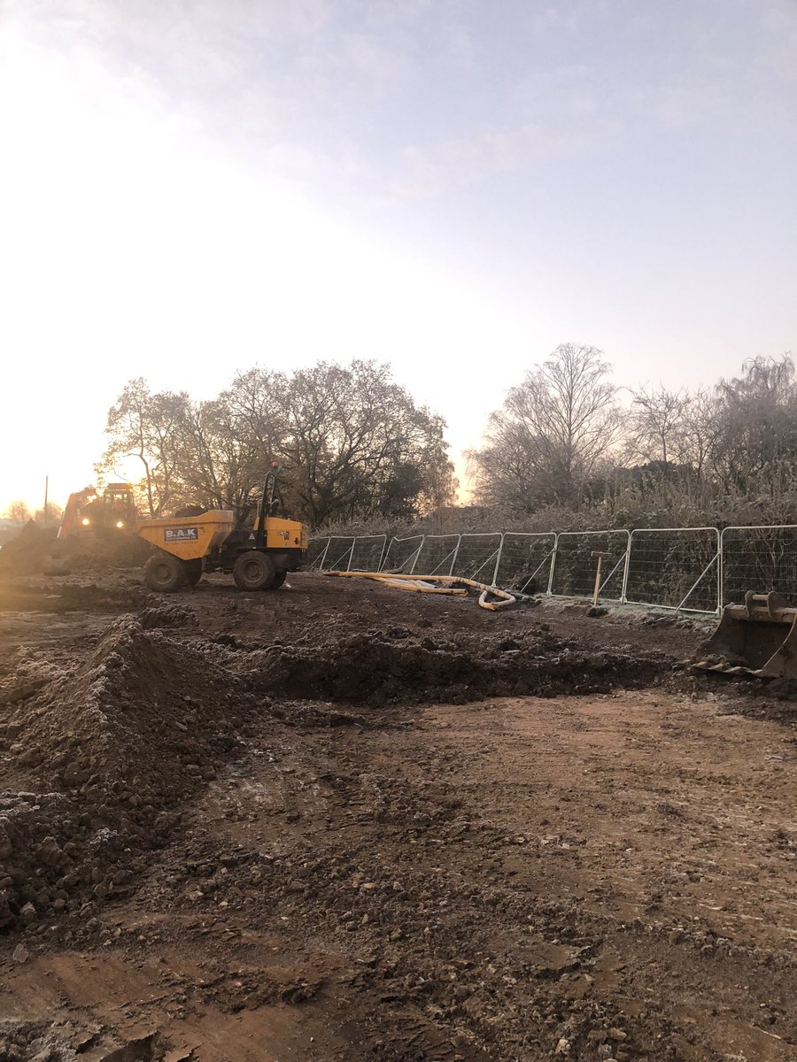 BAKCivilEng's tweet photo. Another early start! bulk dig well on &amp; tidy attenuation tank excavation ready for install today. The team doing a great job at Wilmslow https://t.co/6gsLPOcyWp