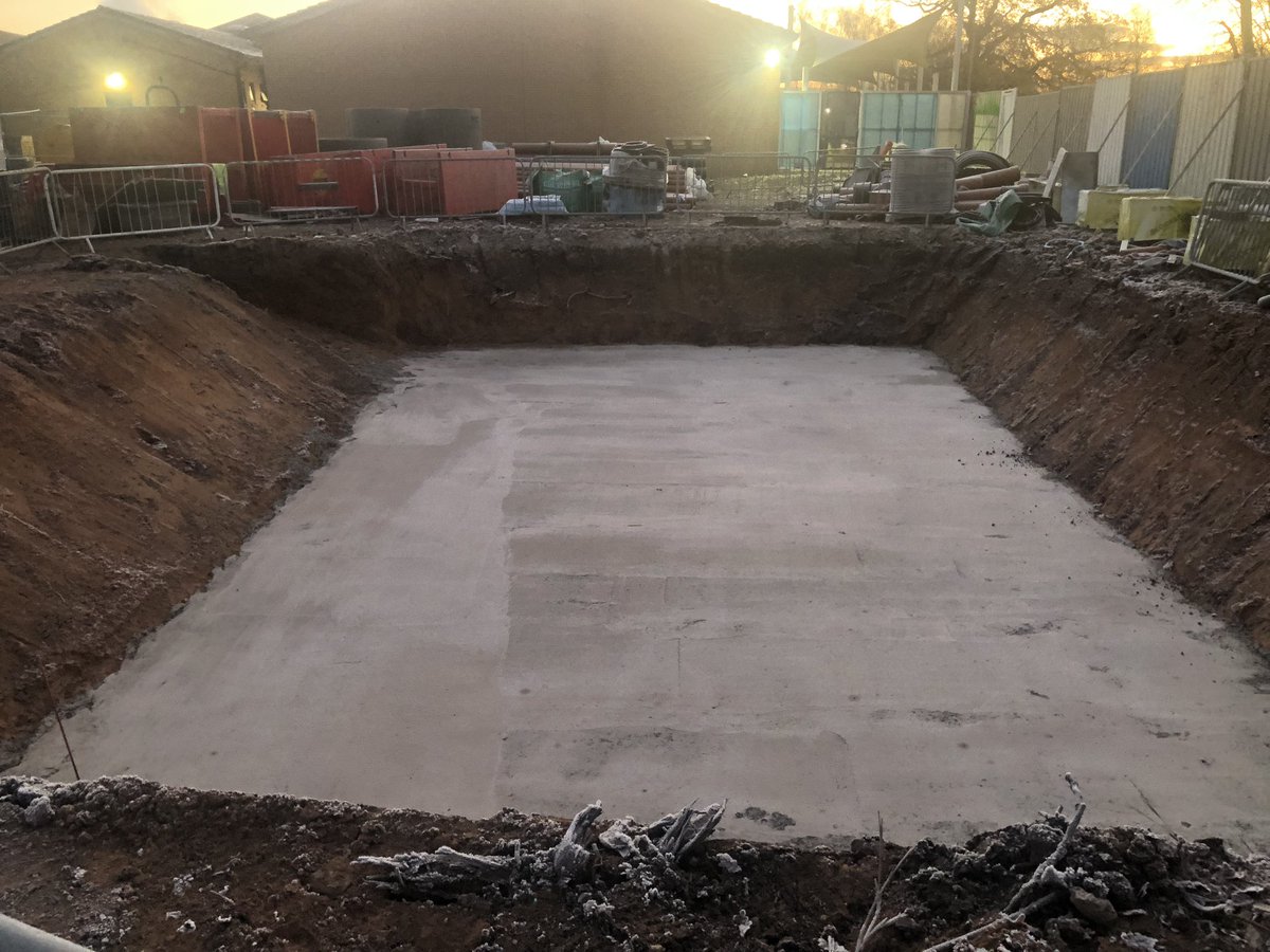 BAKCivilEng's tweet photo. Another early start! bulk dig well on &amp; tidy attenuation tank excavation ready for install today. The team doing a great job at Wilmslow https://t.co/6gsLPOcyWp