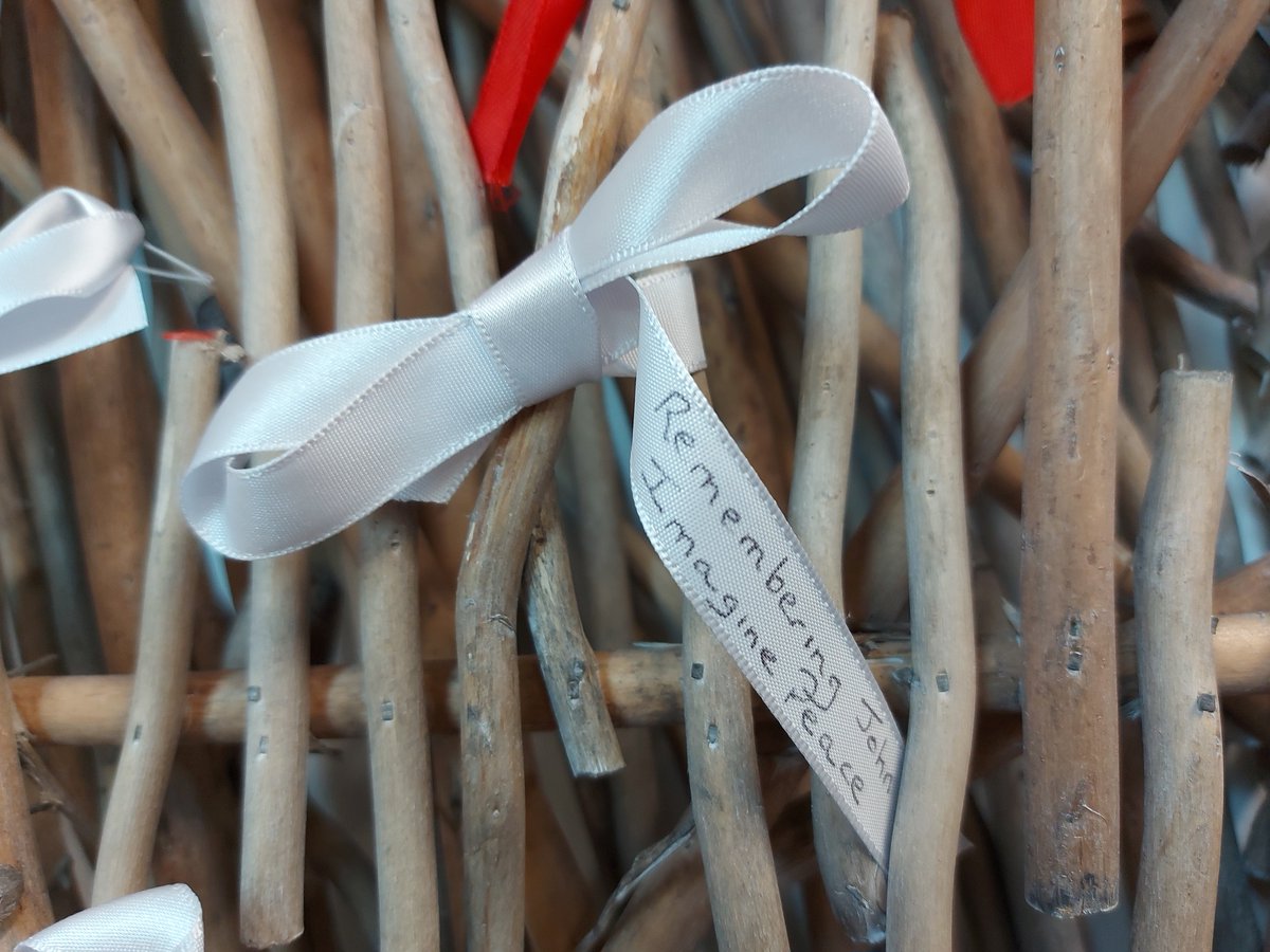 strawberryfield's tweet photo. Want to mark the life and legacy of John Lennon today? Why not tie a white peace ribbon on the wicker heart in the Prayer Space at Strawberry Field and take time to be still – and remember. 

#JohnLennon #Lennon #Peace 🕊🙏 https://t.co/vnGCDxrA5m