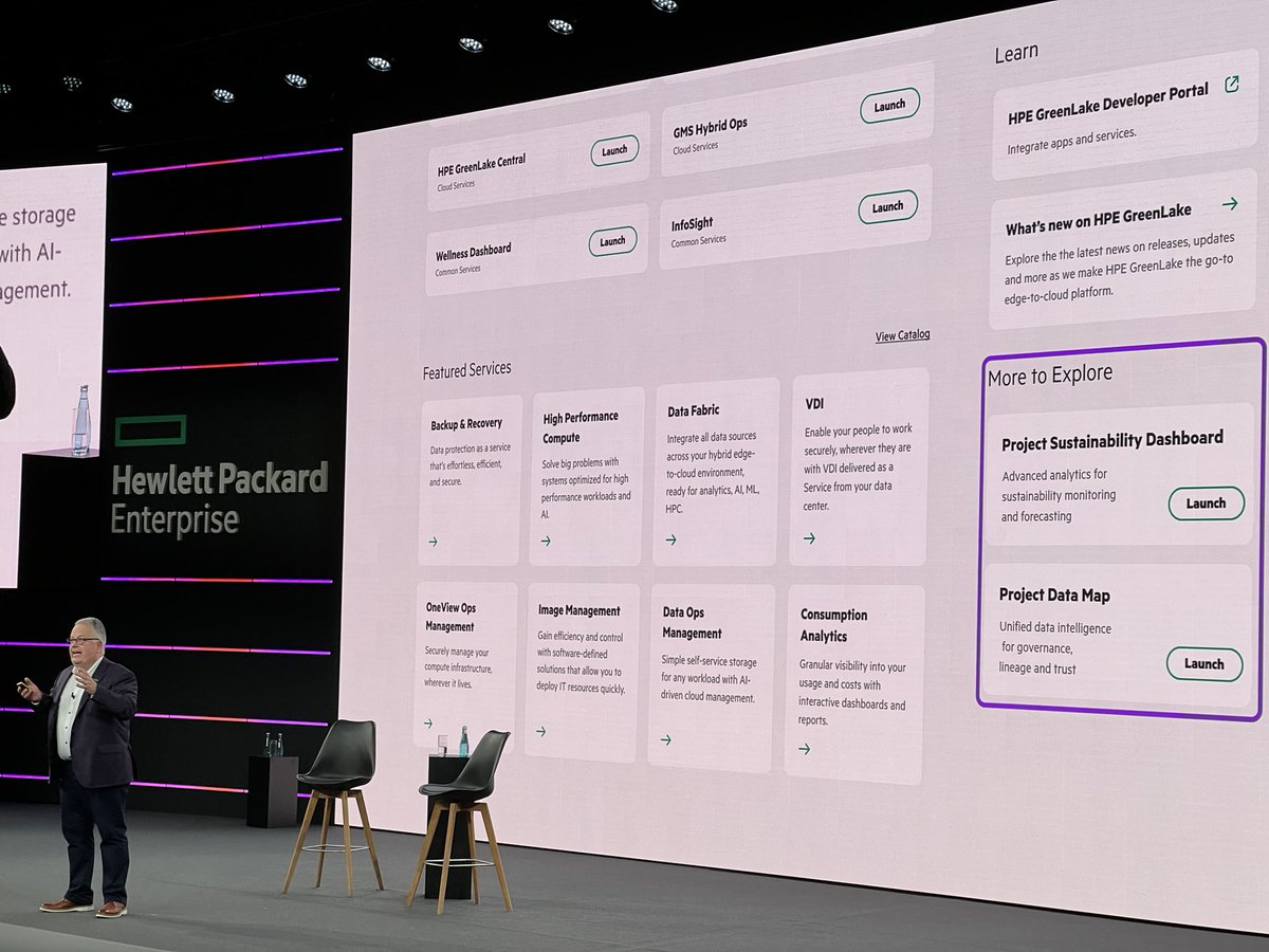 matteastwood's tweet photo. .@HPE’s Denis Vilfort provided a demo of the @HPE_GreenLake sustainability dashboard at #HPEDiscover. The cloud will forever change (and be changed by) the need for sustainability in the Datacenter. https://t.co/CQfOZ9CE08
