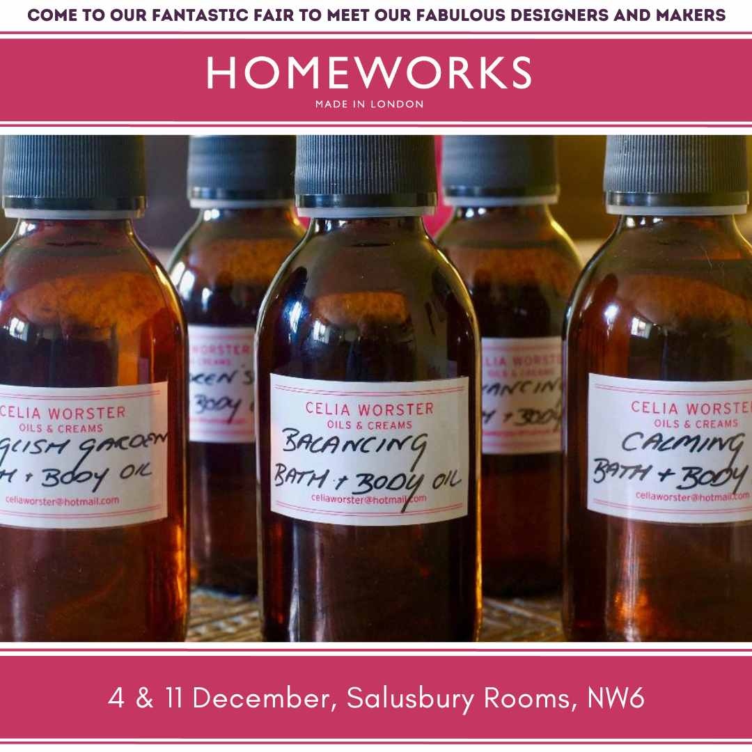 thisishomeworks's tweet photo. The lovely Celia Worster has been an aromatherapist for over 20 years,  blending her oils and creams to create a beautifully smelling and and highly effective skin care range. 

Come and see her at #homeworkschristmasbazaar at Salusbury Rooms, NW6 on 11 December,10 - 2. 
⁠ https://t.co/EhaCBEMflC