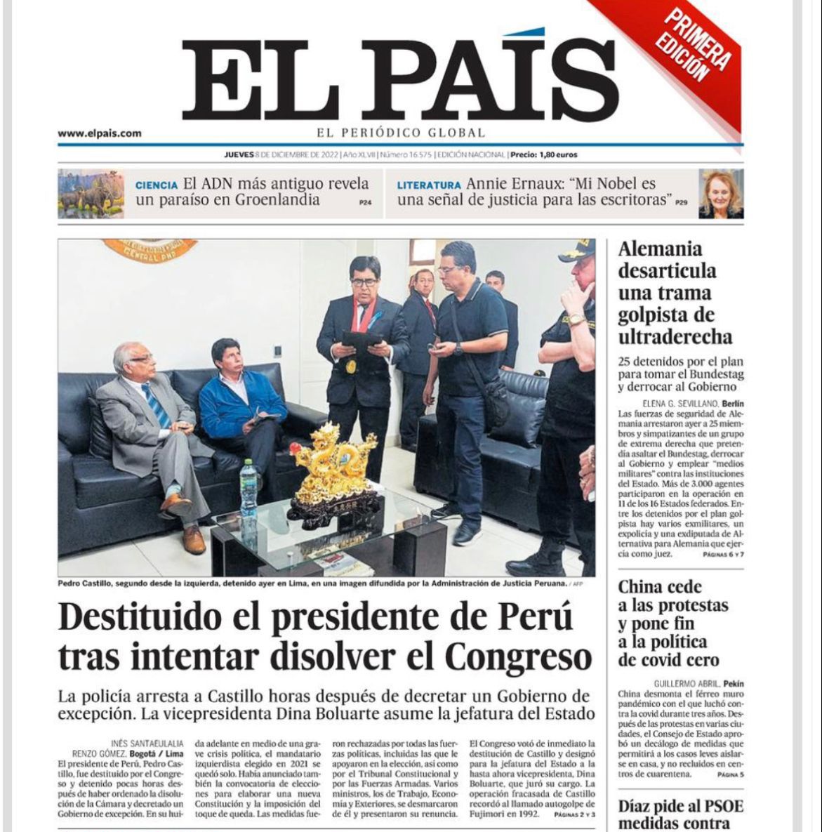 Perú y Alemania se defienden con la ley y el Estado de derecho.

Mientras, Pedro Sánchez deroga leyes para beneficiar a quienes atacan a España.