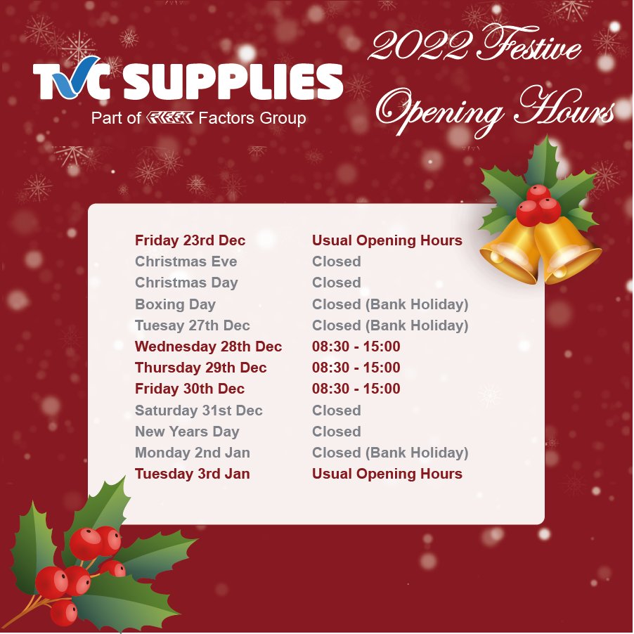 🎄TVC / Fleet Factors Christmas Opening Hours🎄