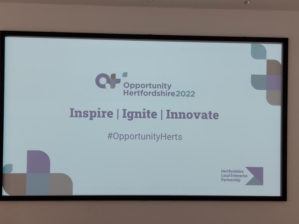 Super to be here today! About to find out what's new and what the challenges are for businesses in Hertfordshire #OpportunityHertfordshire