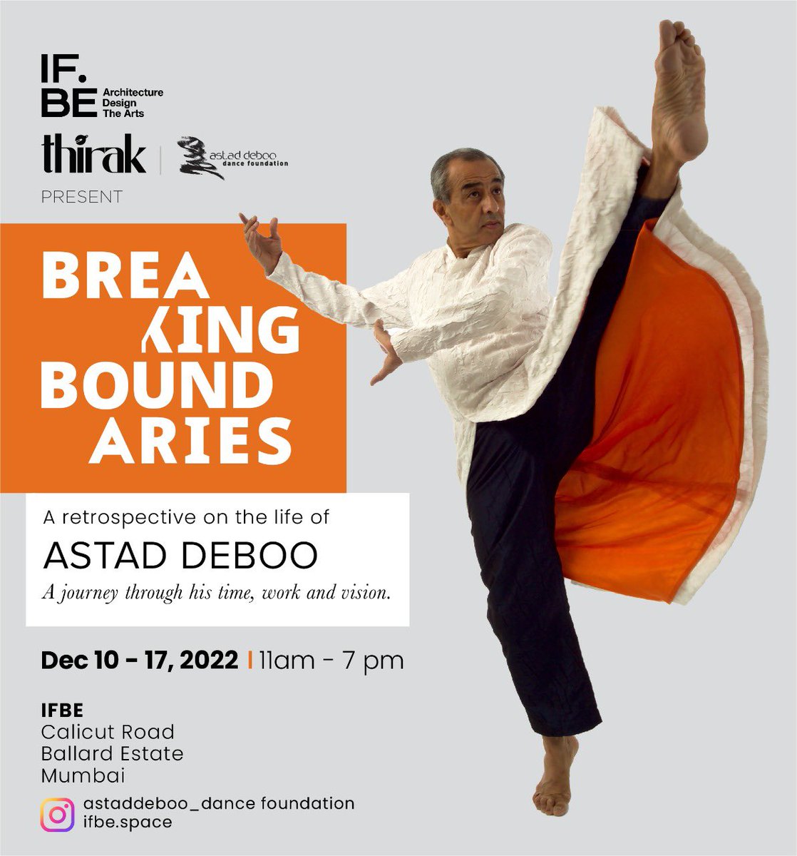 Breaking Boundaries celebrates Astad Deboo, the unconventional contemporary dancer from India, recognised globally for his unique style that paved the way for the next gen of interpretive dancers &amp; artists. Preview tomorrow. Designed by our team at <a href="/EuMoIndia/">Eureka Moment/EuMo</a>.