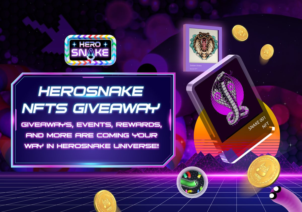 🔥🎁HEROSNAKE NFTS GIVEAWAY🔥🎁
🚀 JOIN GLEAM TO HUNT REWARDS NOW:  gleam.io/competitions/J…
🤑 Prize Pool is 5.000$  
💰 Value: Each Common Snake NFTs price: $20
🔻250 victors will share the reward pool of $5.000 snake NFTs
📅 Timeline: 3st- 10th December, 2022