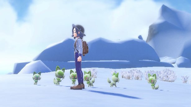 yuu_5218's tweet photo. 今作はポケモンによってサイズがあるみたいで試しに色違い全部試してみたら…

世界一小さい色違いニャオハ😍
1/16512確率のレアポケモン✨
野良だとサンドイッチで最大最小確率上げる事出来るみたいだけど御三家は孵化だけだからレア度高い😭
進化させれない…
#ポケモン
#ポケモンSV
#小さいポケモン https://t.co/gmTkW4qNic
