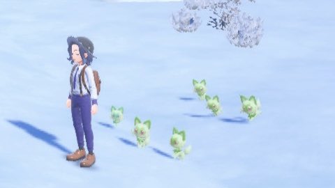 yuu_5218's tweet photo. 今作はポケモンによってサイズがあるみたいで試しに色違い全部試してみたら…

世界一小さい色違いニャオハ😍
1/16512確率のレアポケモン✨
野良だとサンドイッチで最大最小確率上げる事出来るみたいだけど御三家は孵化だけだからレア度高い😭
進化させれない…
#ポケモン
#ポケモンSV
#小さいポケモン https://t.co/gmTkW4qNic
