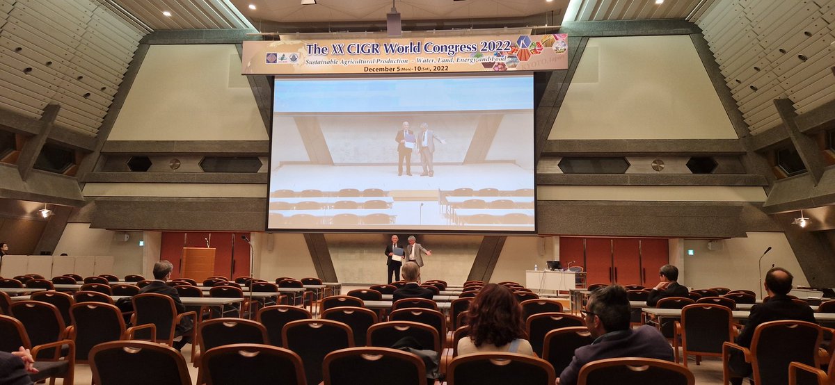 Congratulations to Mr Zheng Yu from Chonnam National University,  Korea for winning the Armand Blanc award. He was selected from 30 abstracts and gave a very strong presentation. The award was collected by Prof Sakae Shibusawa. Well done Zheng Yu! #CIGR2022