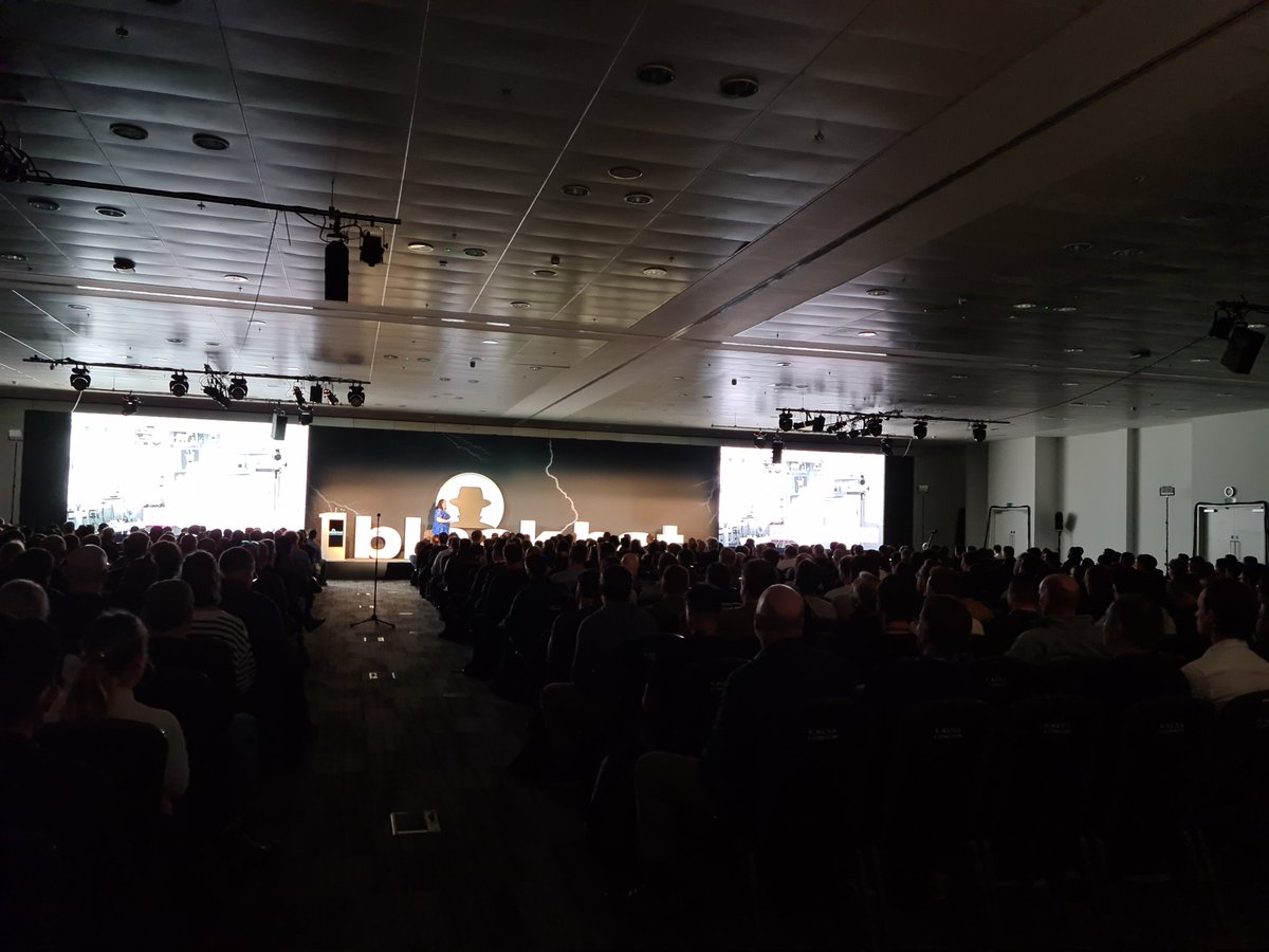Great to see a packed room for Jen Ellis' keynote on Day 2 of #BHEU - bring it on!