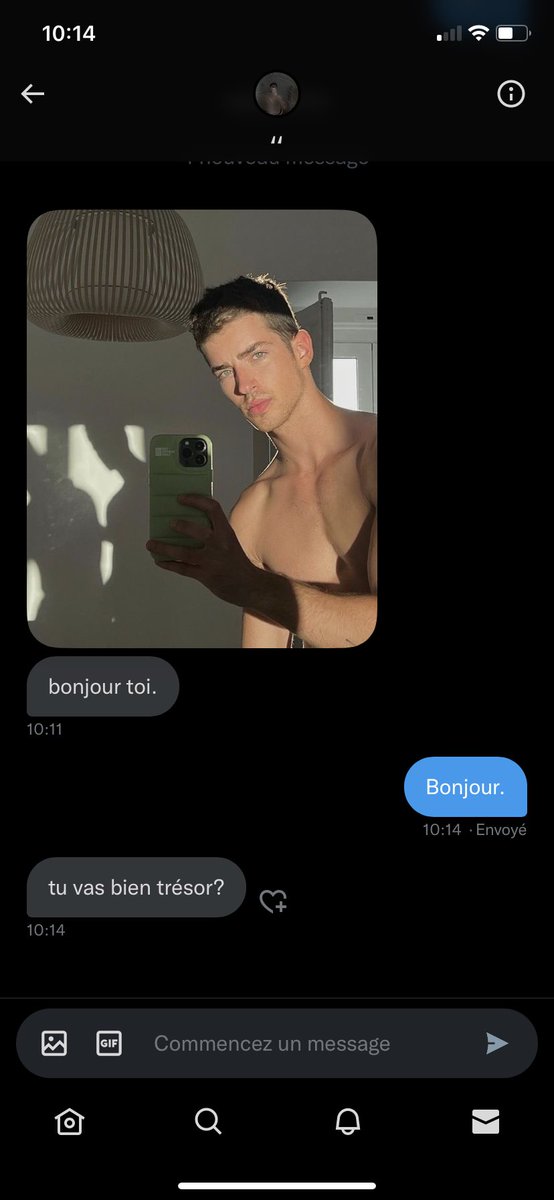 //bonjour bonjour, bientôt 2023 il s’agirait d’arrêter ce genre de choses merci.
C’est gênant et encore une fois quand on voit que ce n’est pas réciproque il faut savoir doser svp. 
Bref je trouve ça malsain étant donner que ça cherche clairement que du cul, ça se ressent.