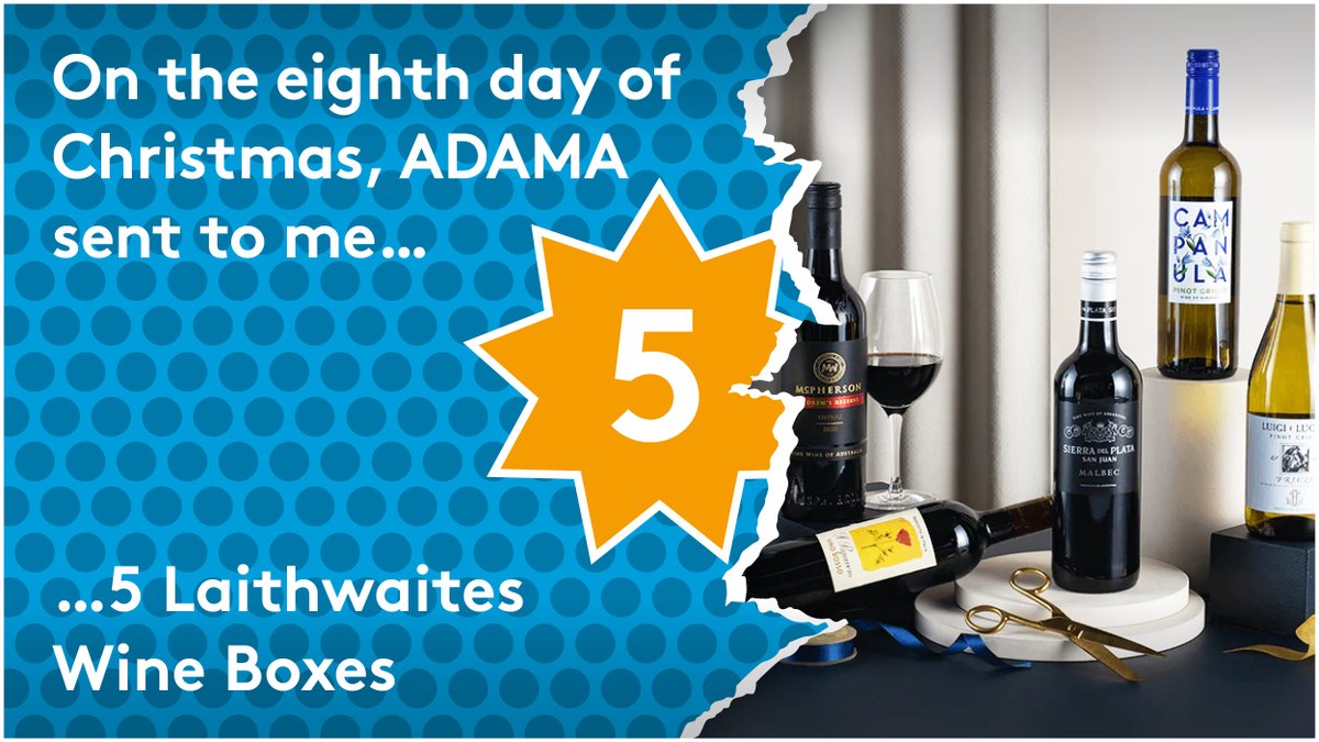 ADAMA (@adamauk_) on Twitter photo 🎶 On the 8th day of Christmas - 5⃣ wine 🍷 boxes could be coming your way!
Correctly answer today’s 🎄 #12DaysOfGiveaways question & we'll enter your details to be in the draw to win one of 5 <a href="/laithwaites/">Laithwaites</a> wine boxes 👉 hubs.la/Q01vh3yZ0 🎶 On the 8th day of Christmas - 5⃣ wine 🍷 boxes could be coming your way!
Correctly answer today’s 🎄 #12DaysOfGiveaways question & we'll enter your details to be in the draw to win one of 5 <a href="/laithwaites/">Laithwaites</a> wine boxes 👉 hubs.la/Q01vh3yZ0