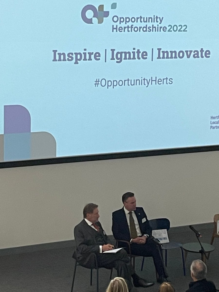 Robert Voss CBE CStJ, HM Lord-Lieutenant of Hertfordshire  and Dr John Howie, DL, CEO and Co-Founder, Lintbells are discussing the Queen’s Award for Enterprise at #OpportunityHerts