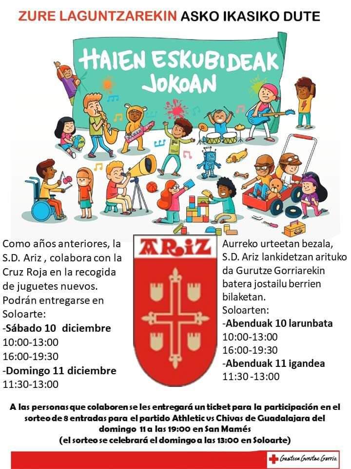 Aurten ere jostailu bilketa. Anima zaitezte!

Este año también recogida de juguetes. Animaros!

#serdelarizserdiferente