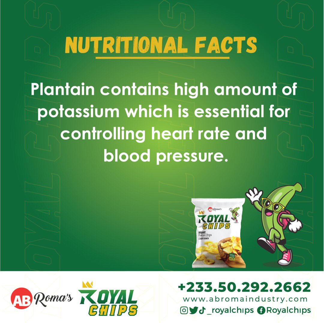 _royalchips's tweet image. you get the right nutrients from our crunchy snack whenever you take them

#plantainchips #toogoodtobethisgood #ghanaplantain #ghanafoodie #ghanafoodnetwork #eathealthy #chips #crunchysnacky #foodporn #goodvibes #foodie #snackright #immunebooster