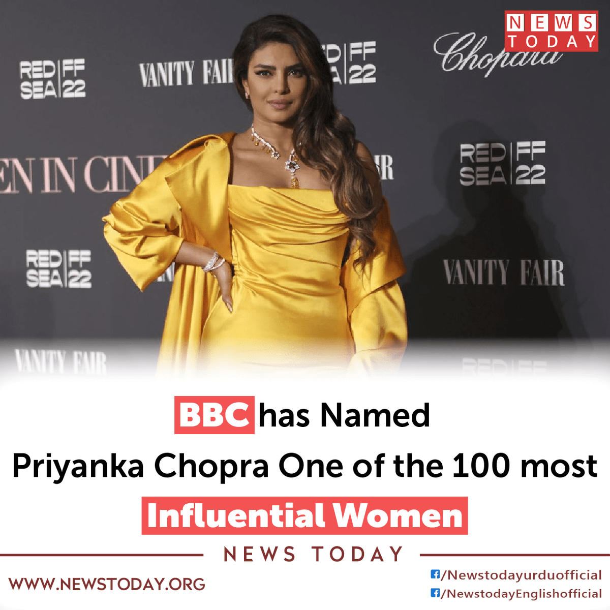 newstoday_org's tweet photo. Priyanka Chopra has always been enthusiastic about her art and activism. She is one of four Indian women on the BBC's list of the 100 most influential women this year.
#newstoday #priyankachopra #priyankajones #priyankajonas #BBC #bbcnews #influentialwoman #woman #Breakingnews https://t.co/WQpjOLgMbK