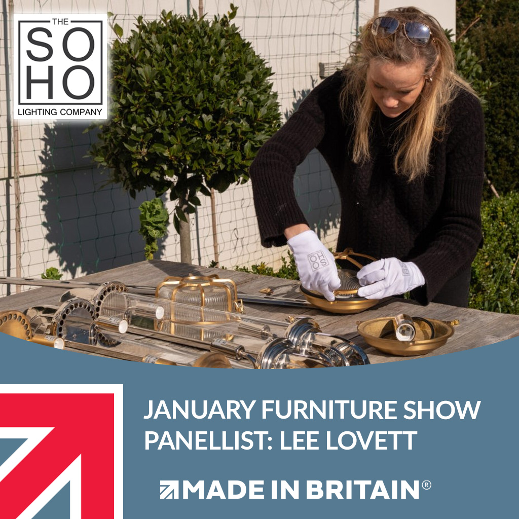 MadeinBritainGB's tweet photo. #MadeinBritain is delighted to announce that Lee Lovett of @SohoLightingCo, is our second panellist for the #JanuaryFurnitureShow. Lee will join us in discussing ‘Designed in Britain, Made in Britain’.

https://t.co/OnZ5fhGRDI

@furnitureshows_ @Clarion_Events https://t.co/DMWEaWnnB9