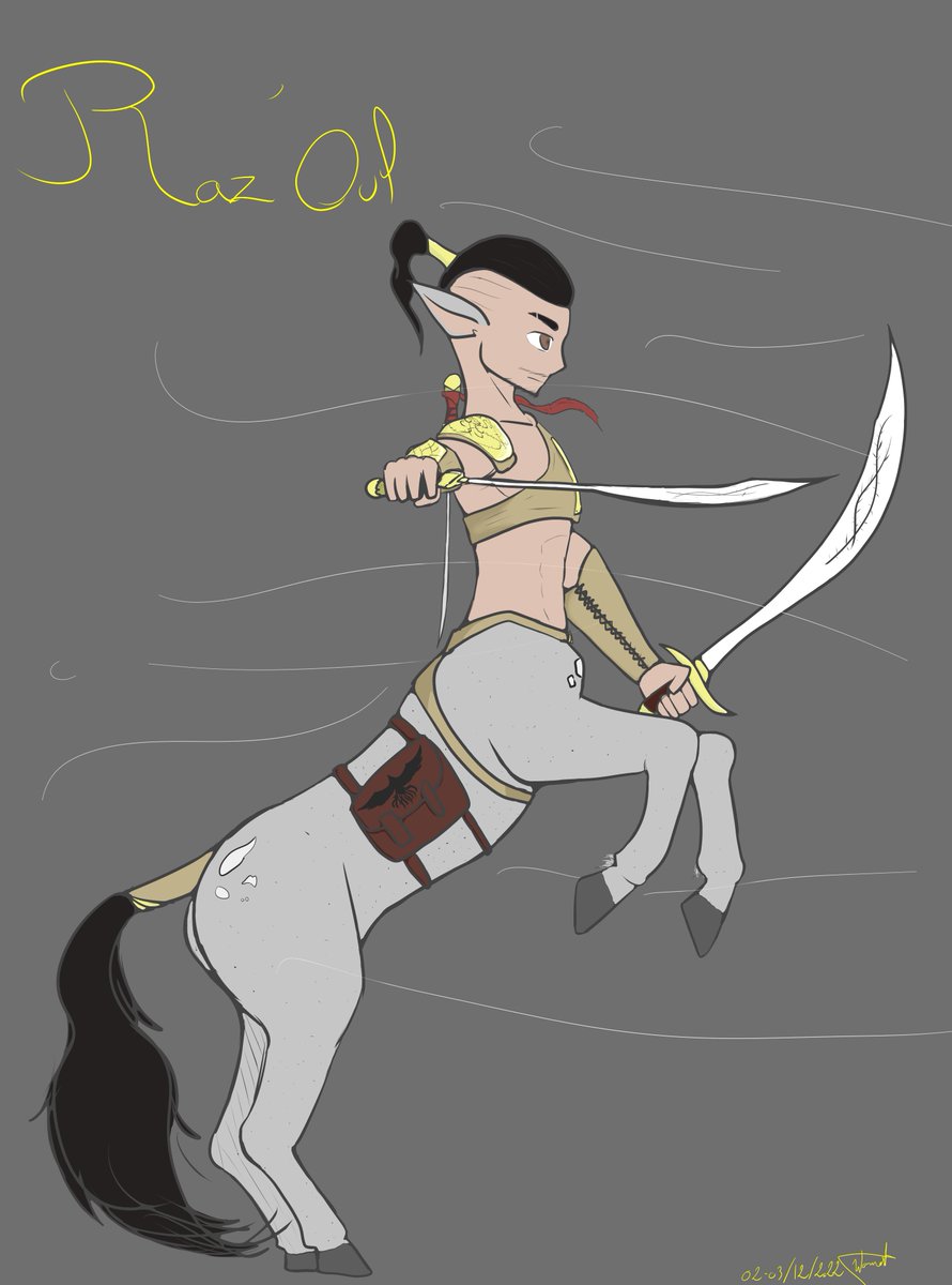 Womort's tweet photo. Noticed I have never posted that first art of my friend's DnD character, which is dumb because I amazed myself at what I managed to do what a year or two ago ?
So I thought I'd post him here with a second art I did last week. https://t.co/kJ80PRPjGm