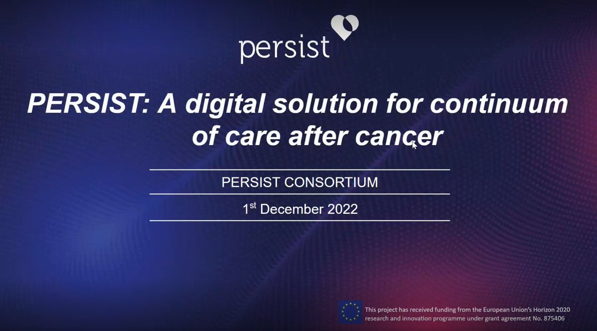 PERSIST H2020 (@persist_h2020) on Twitter photo Don't worry if you missed #PERSIST's webinar “PERSIST:A digital solution for continuum of care after cancer”.
✅Click here to watch it: bit.ly/3Bl7wxQ
<a href="/Gradiant/">Gradiant</a> @Com_CHUO <a href="/eModaYazilim/">Emoda Software</a> <a href="/symptoma/">Symptoma</a> <a href="/UKCMaribor/">UKC Maribor</a> <a href="/CyberethicsLab/">CyberEthics Lab.</a> <a href="/hes_so/">HES-SO</a> <a href="/DedalusSpain/">Dedalus Spain</a> <a href="/universitatelv/">Latvijas Universitāte</a> <a href="/CHULiege/">CHU de Liège</a> Don't worry if you missed #PERSIST's webinar “PERSIST:A digital solution for continuum of care after cancer”.
✅Click here to watch it: bit.ly/3Bl7wxQ
<a href="/Gradiant/">Gradiant</a> @Com_CHUO <a href="/eModaYazilim/">Emoda Software</a> <a href="/symptoma/">Symptoma</a> <a href="/UKCMaribor/">UKC Maribor</a> <a href="/CyberethicsLab/">CyberEthics Lab.</a> <a href="/hes_so/">HES-SO</a> <a href="/DedalusSpain/">Dedalus Spain</a> <a href="/universitatelv/">Latvijas Universitāte</a> <a href="/CHULiege/">CHU de Liège</a>
