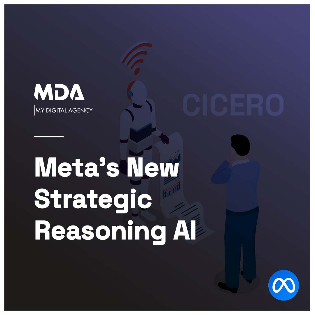 Meta's most recent AI system CICERO has accomplished human-level execution in the gaming industry and can be used to solve problems with strategic reasoning and natural language.

#mydigitalagency #metabusiness #strategicreasoning #metanewfeature