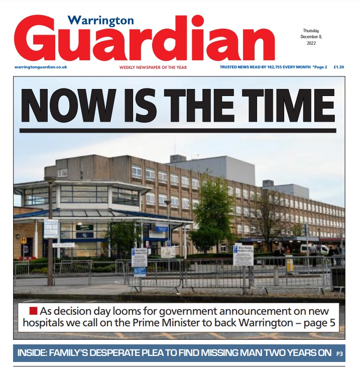 Today's <a href="/warringtonnews/">Warrington Guardian</a> front page, as we urge the Government to back the bid for a new Warrington Hospital <a href="/WHHNHS/">WHH 🏥</a>