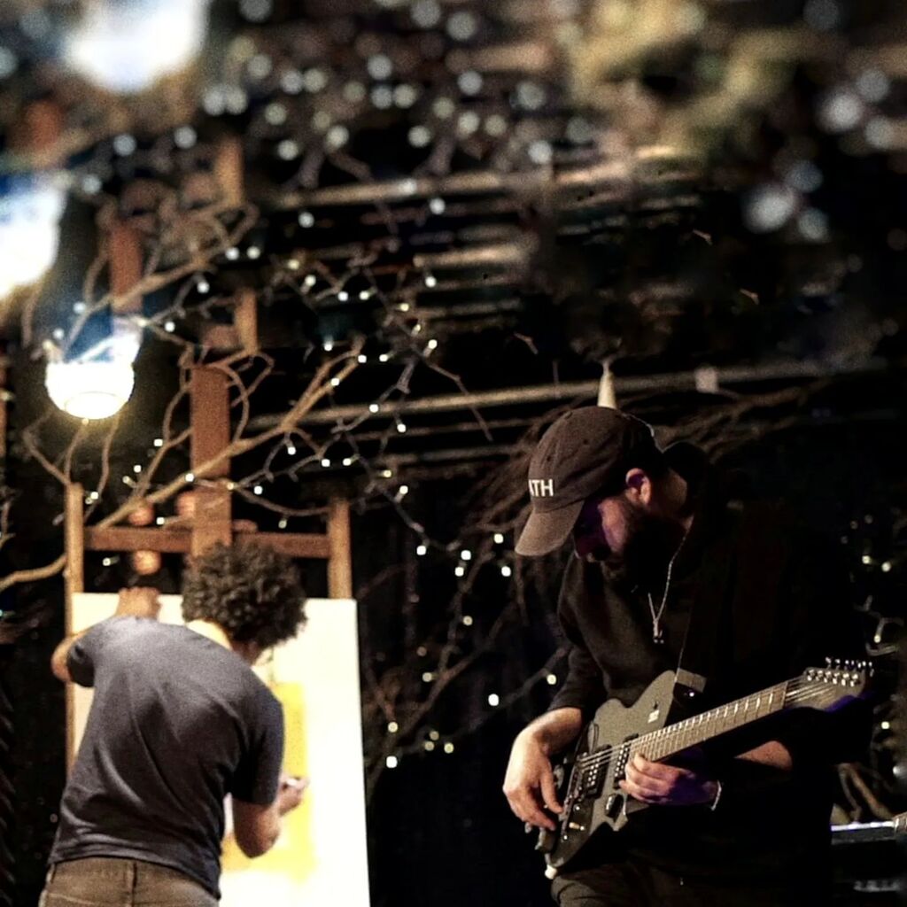 December 16 // 8:30pm // at @cafegalao
 Stuttgart // free admission
Live ambient and art performance by Khalil El Mejnaoui &amp; Hoving
.
.
.
.
👁️
.
#livemusic #ambient #ambientguitar #downtempo #postrock #livepainting #artperformance #stuttgart #marienplatz… instagr.am/p/Cl5rXAIro39/