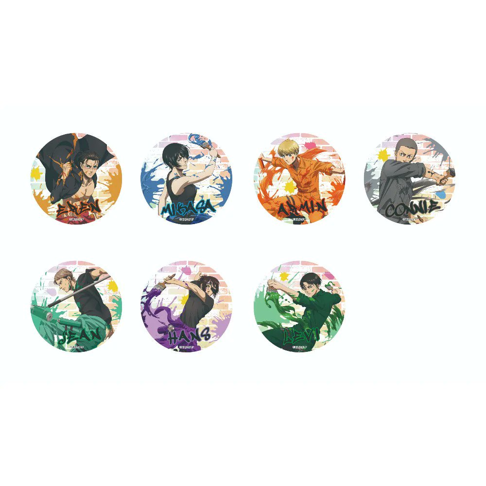akibaunyu's tweet photo. 【缶バッジ】
完全描き下ろしイラスト使用のトレーディング缶バッジ。
カラフルなエレン達全7種！コンプセットもあります！
サイズはカバンなどに付けやすい57mm！

ご購入はコチラから⇩
https://t.co/haYfCvVEsa
※売切れ次第終了となります。

#進撃の巨人
#shingeki https://t.co/y6OND0vvAH
