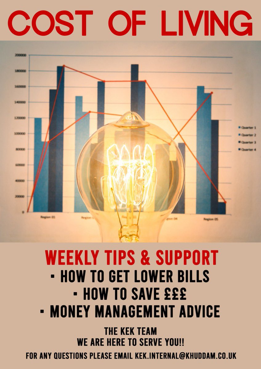 UKMuslimYouth's tweet photo. *COST OF LIVING - MKA SUPPORT*

Keep a look out for our weekly tips, clips, and webinars/discussions on a wide range of topics!

If you would like to ask questions please email *kek.internal@khuddam.co.uk*. We aim to get back to you within 48 hours. 
https://t.co/oAQkF2ng2f https://t.co/IFoedI9x4V