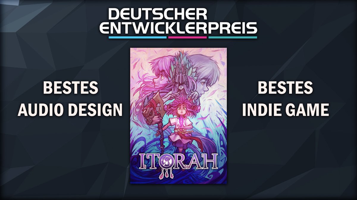 🚨 Today, at 8.00pm CET, watch the German Developer Award (<a href="/entwicklerpreis/">Deutscher Entwicklerpreis</a>) live!
📺 deutscherentwicklerpreis.de

🙌 Our #ITORAH by <a href="/GrimbartTales/">Grimbart Tales</a> is nominated twice: "Best Audio Design" &amp; "Best Indie Game".

🤞 Fingers crossed &amp; good luck to all nominated games at the #DEP2022