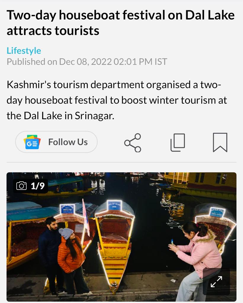 jksc_uk's tweet photo. Beautiful houseboat festival is being organised in J&amp;K to celebrate and recognise the unique role of shikaras in J&amp;K's cultural heritage. This initiative comes against the backdrop of a record 16.2mn tourists - the highest ever in 75 years @HCI_London @ijaeurope @BobBlackman https://t.co/yUDii90r6s