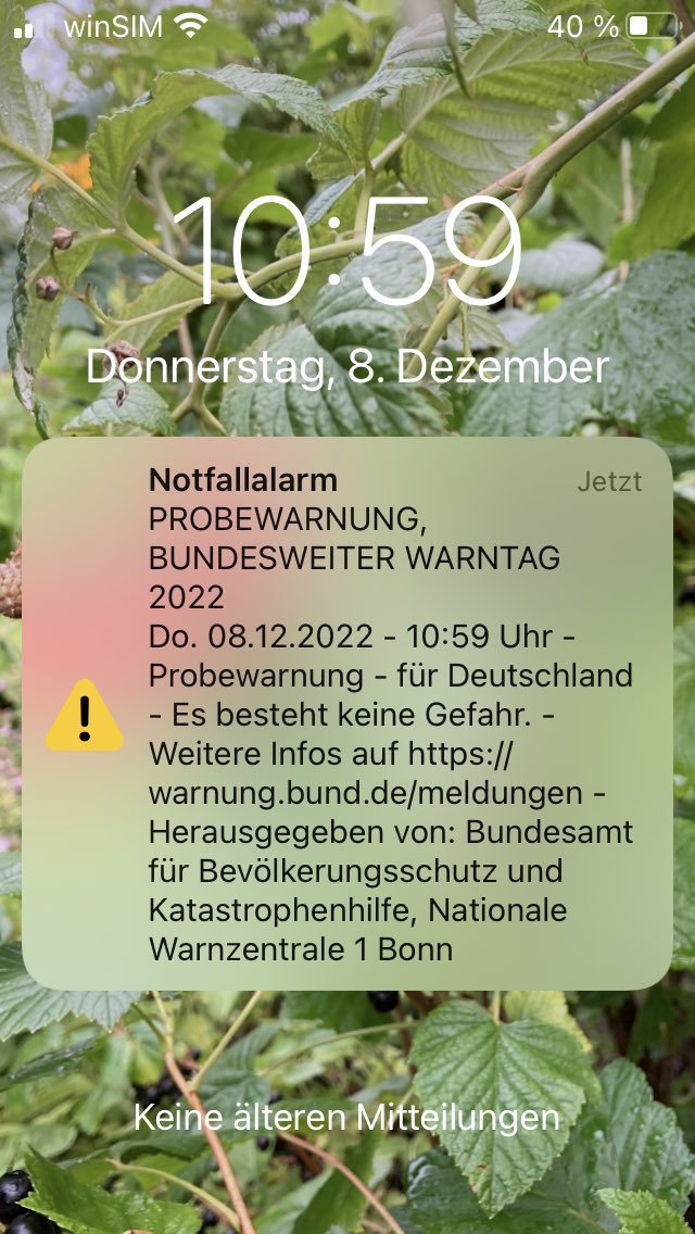 Isakathe's tweet image. Es funktioniert #probewarnung