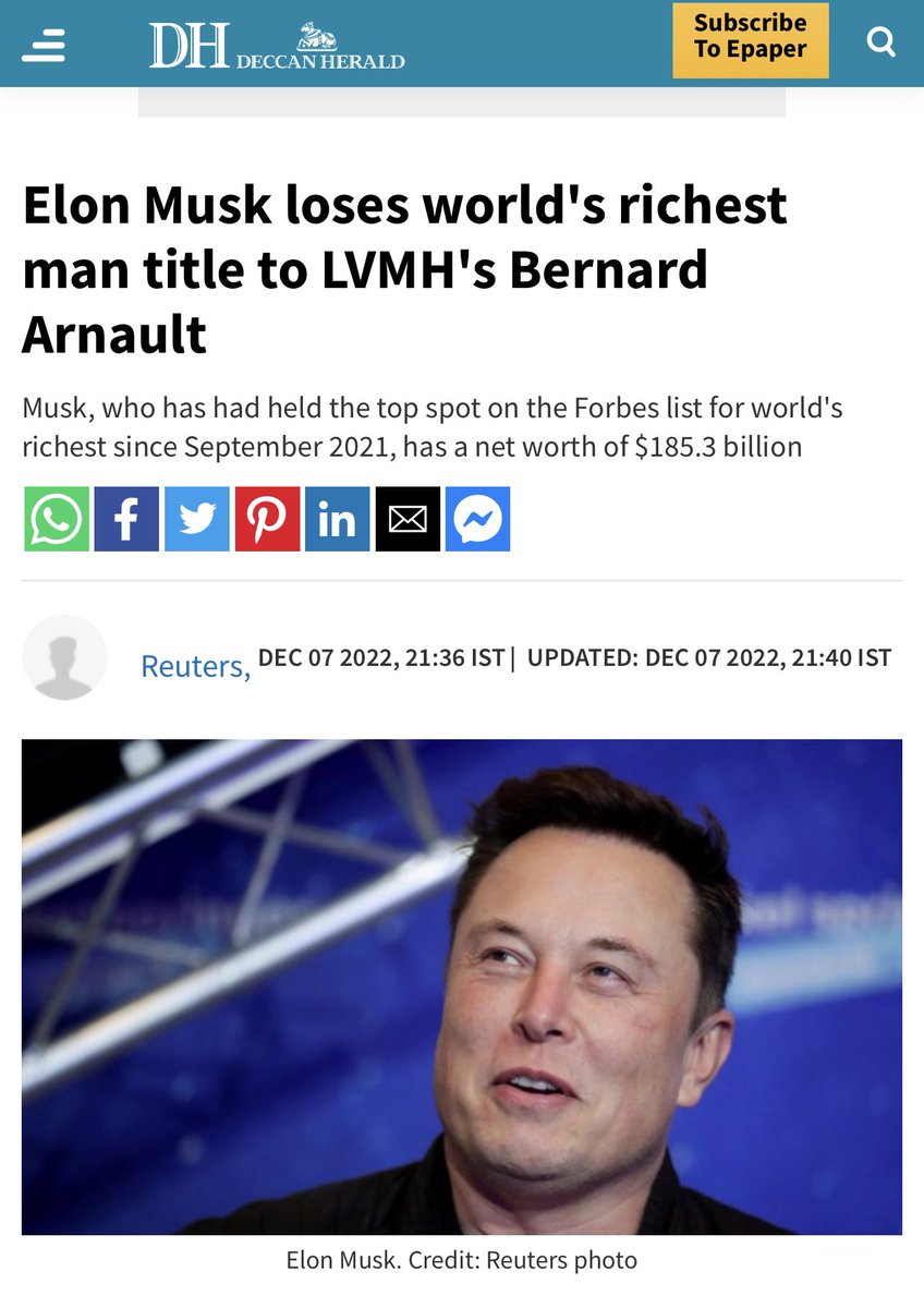 Bernard Arnault mourra probablement l’homme le plus riche au monde. 

Musk a reposé des fusées en pleine mer et rendu leur liberté d’expression à plus de deux cent millions de personne.

Arnault a racheté Tiffany &amp; Co avec l’argent gratuit de la BCE.