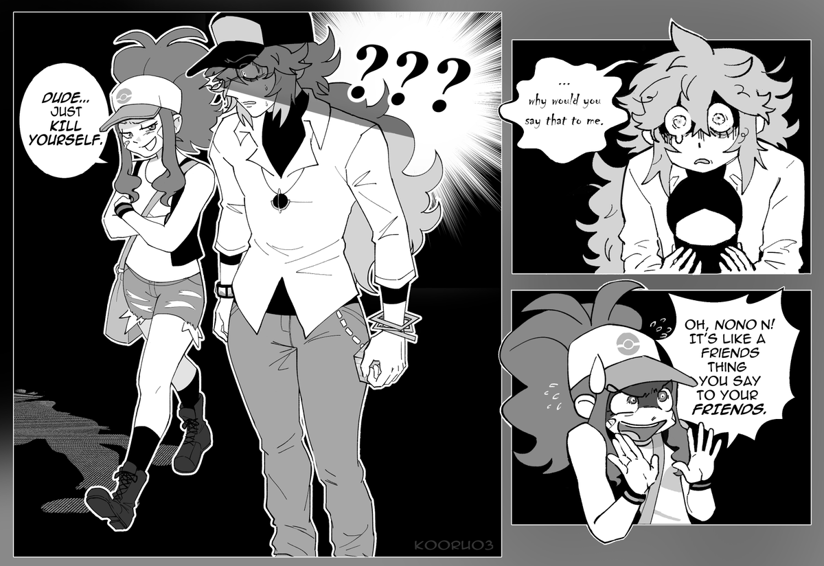 kooru_03's tweet photo. forgot to flip one of the drawings whoops dont look too hard
#pokemon #ポケモン #pokemonbw 
based on a comic by wolfman69420 (linked below) https://t.co/SpCa1uIH4A