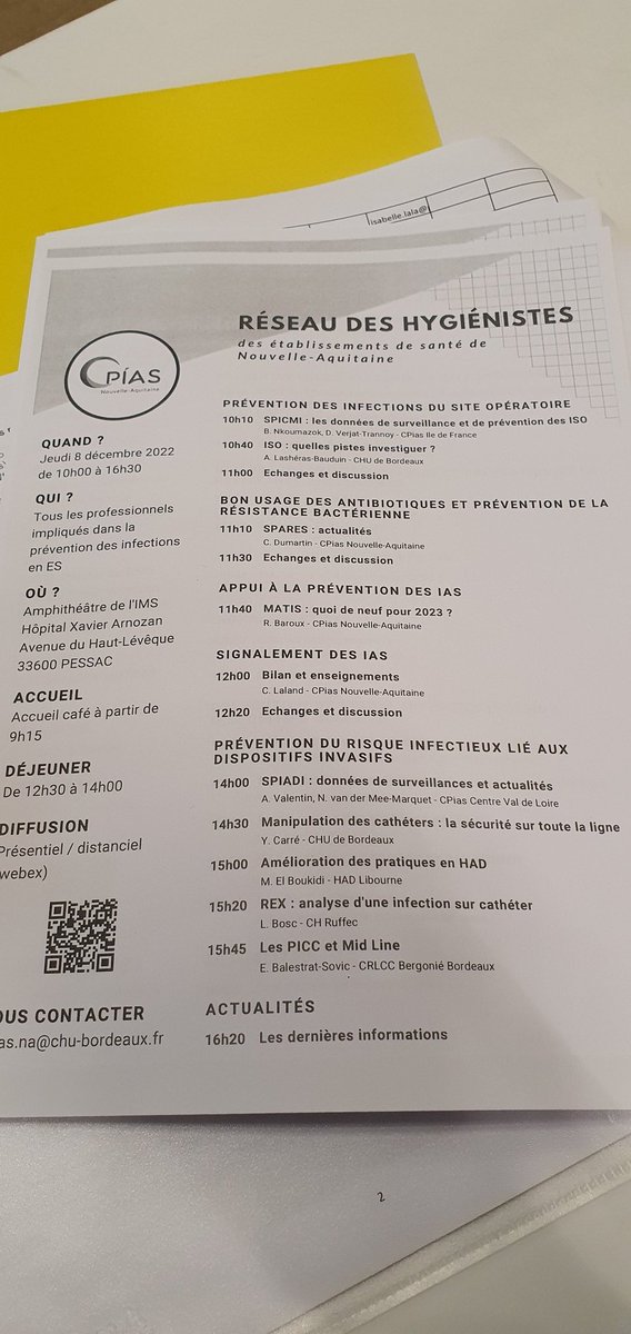 RachelDutrech's tweet photo. @CPIASNA c'est le Jour J : #EOH conviées à la journée de réseau en présence ou à distance.
Au programme ce matin #ISO avec #SPICMI #Rex #signalement, mais aussi les missions #SPARES et #MATIS @Prev_Infection 🖐
Je vous retrouve sur le Tchat 🙂 https://t.co/B53E74v32h
