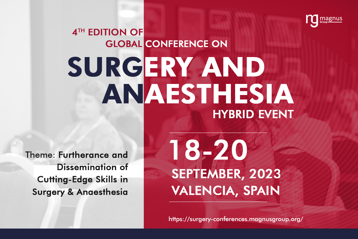 GCSAConf's tweet photo. Join us at GCSA 2023 which is going to be held in a Hybrid format in Valencia, Spain during September 18-20, 2023 on the theme of “STITCH: Surgical Technologies Involved in Tackling Challenges in Healthcare.”
Website URL: https://t.co/F7X3pGNgpM
#surgerycongress #Anaesthesia https://t.co/y79xmtMmcV