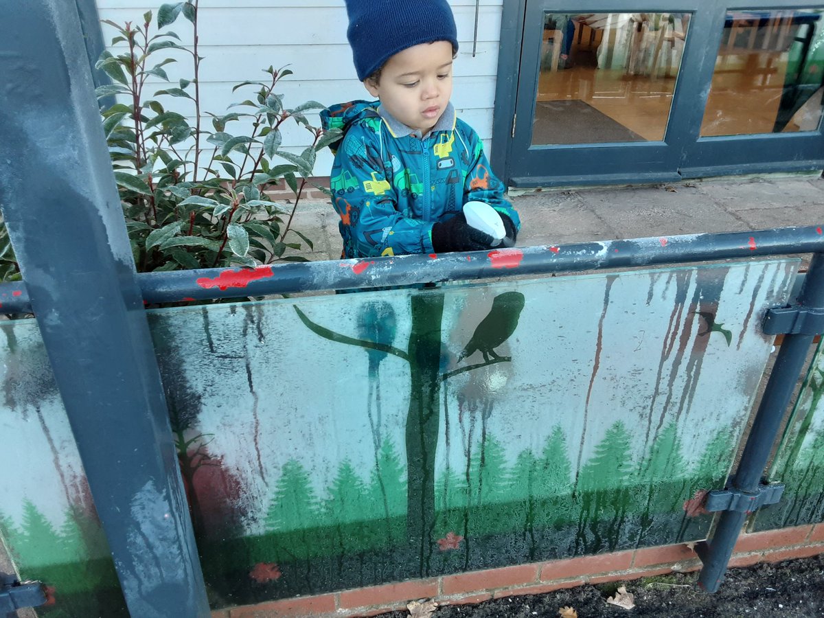 Owls have been getting as much frost as possible off the balcony  glass panels this morning, experimenting with warm water sprays, brushes and window scrapers.  <a href="/OwlsAshbridge/">OwlsAshbridge</a> <a href="/AshbridgeOutdo1/">Ashbridge Outdoors</a>