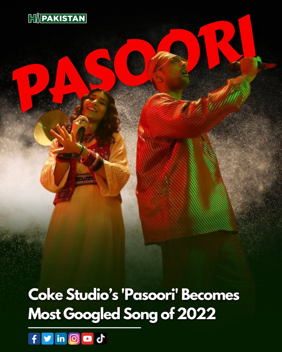 Banaa Dia, Sajaa Dia.. Pakistani Music Ka Naam!

Coke Studio hit “Pasoori” risen to the top of Google’s trending searches for 2022

#Pasoori #AliSethi #ShaeGill #Xulfi #CokeStudio #pasooricokestudio #pasoorisong #pasooriremix #pasoorireels #songoftheyear #BreakingNews #hipakistan