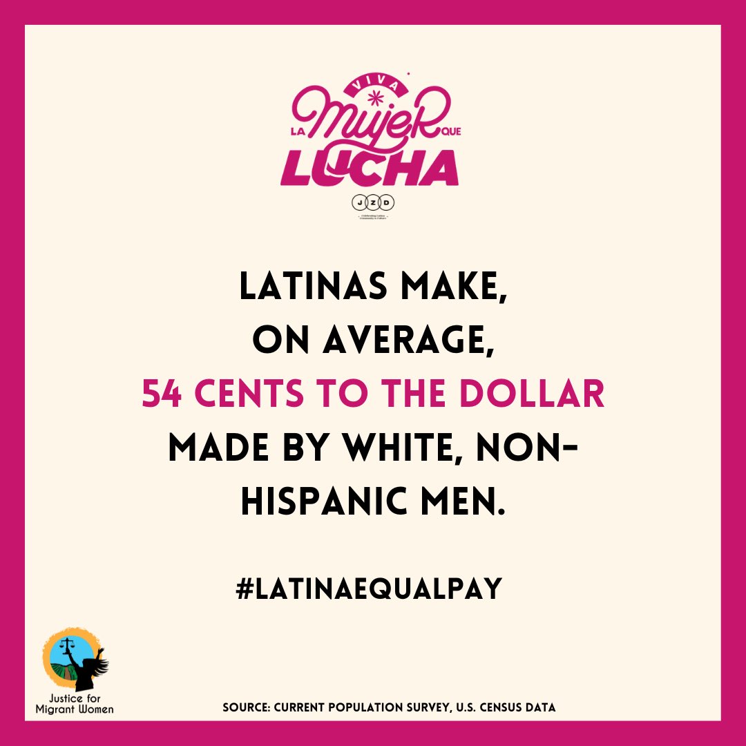 HispanicFed's tweet photo. Join us today as we observe #LatinaEqualPay Day. Latinas, on average, are paid 54 cents to every $1 paid to white, non-Hispanic men.
Join Us &amp; Learn More: https://t.co/qs0dukYrEe
#LatinaEqualPay #Trabajadoras @mujerxsrising https://t.co/v3dRkAxLbo