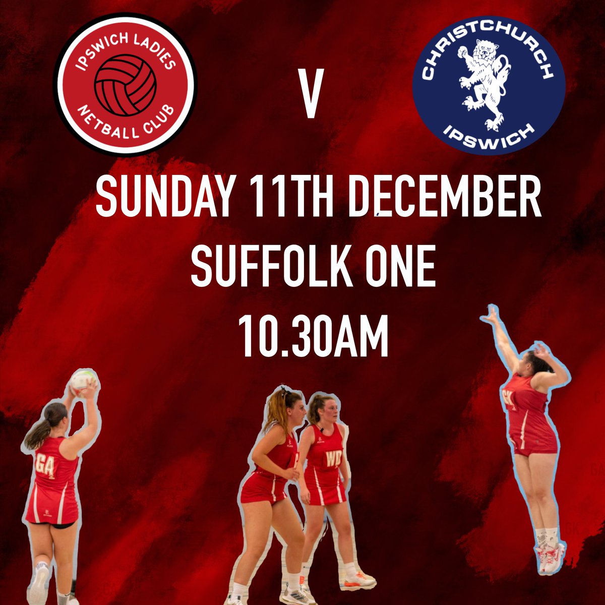 Come and join us for our local derby on Sunday at Suffolk One, 10.30am start! #letsgoipswich #ilnc #ipswichladies #ipswichnetball #netball #thisgirlcan