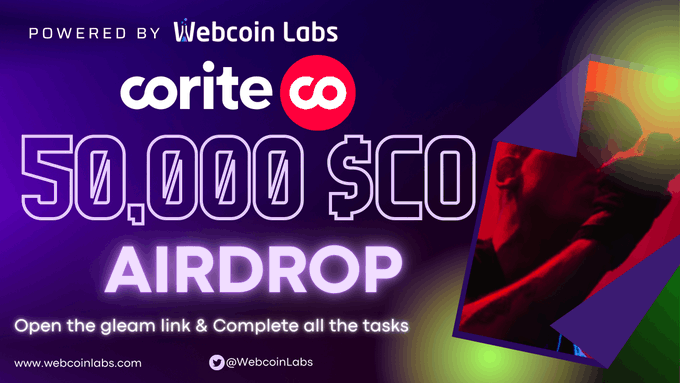 cryptouset's tweet photo. I am in the running to win the Corite Mega Airdrop with the Prizepool of 50,000 $CO Check it out #Giveaway #Airdrop #BNB  #Avax #P2E #M2E $CO #WebcoinLabs #NFTs #BNB https://t.co/F2m52XiEJm