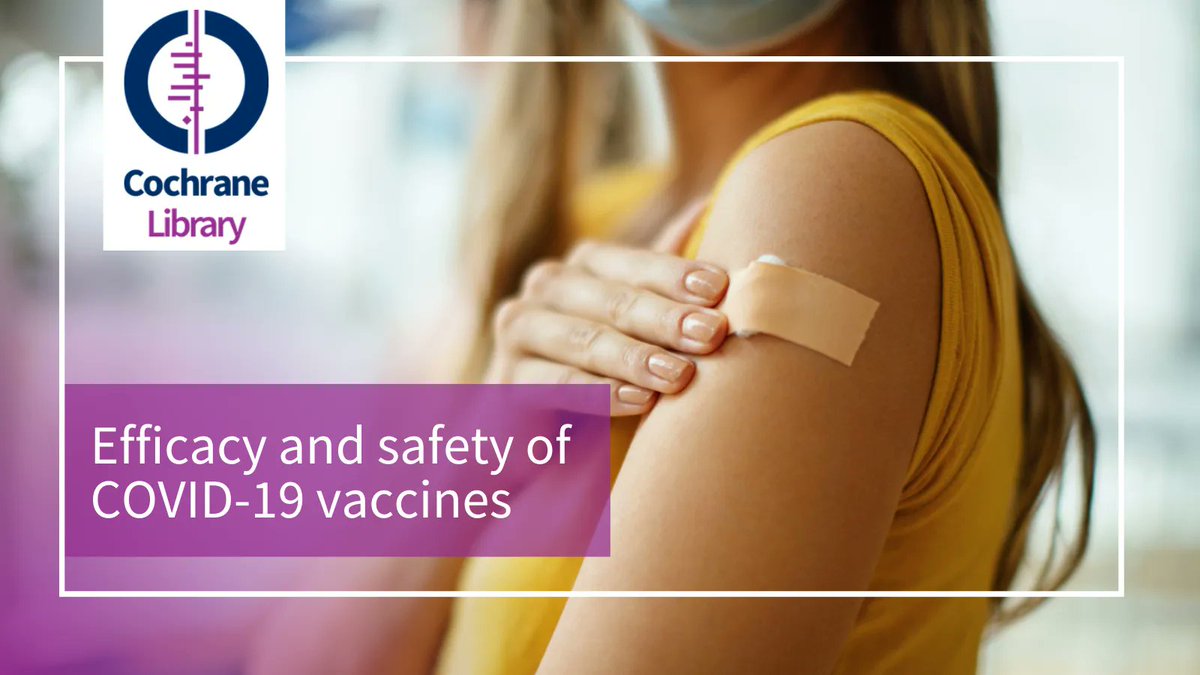 Efficacy &amp; safety of #COVID19 #vaccines 
🤓 Read the full #systematicreview and #PlainLanguage Summary:  buff.ly/3uwMEzT 
Includes evidence from 41 randomised controlled trials of 12 different COVID-19 vaccines, involving 433,838 people in various countries.