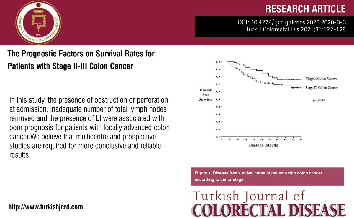 turkdiscolrect's tweet photo. The Prognostic Factors on Survival Rates for Patients with Stage II-III Colon Cancer
You can see the free full text of the research by Özgür Kılıç et al.
Link : https://t.co/roHgwdOKth
#Coloncancer #prognosticfactor #survival https://t.co/uXhINsjnq0