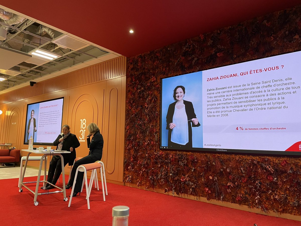 #LesellesAgents Ca envoie ce matin chez <a href="/generalifrance/">Generali France</a> sur le sujet de la #mixité sous la houlette de <a href="/chapelotte/">Patricia Chapelotte</a> <a href="/FemmesInfluence/">Femmes d'Influence</a> ! <a href="/ZahiaZIOUANI/">Zahia Ziouani</a> maintenant, l’une des rares cheffe d’orchestre (4% des chefs d’orchestre) : Outre son #talent, quelle énergie et #persévérance !