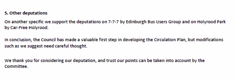 SpokesLothian's tweet photo. @Edinburgh_CC @planningedin #EdinWebCast #CirculationPlan

Spokes deputn by @DaveJFrench 
[p10-11] ->https://t.co/uv7ZibIYFz

We stress *connected* *comprehensive* network

QNS

@CllrCMiller stresses town centre🚲routes, not side streets; also to consult minority groups

@SanneDD highlights junction dangers https://t.co/GB61nh3Ugo