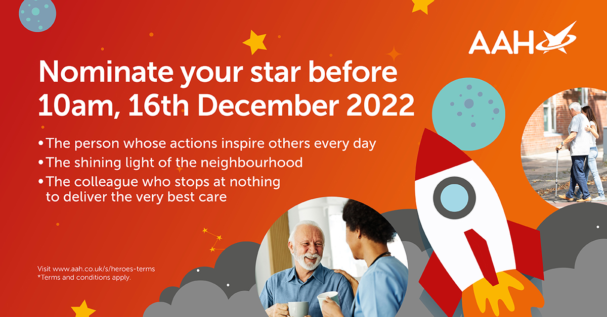 Nominate an extraordinary colleague who always goes the extra mile for patients, and they could win a special treat from AAH*.

Nominations must be submitted by 10am on 16th December, 2022.

Learn more: aah.co.uk

*T&amp;Cs apply