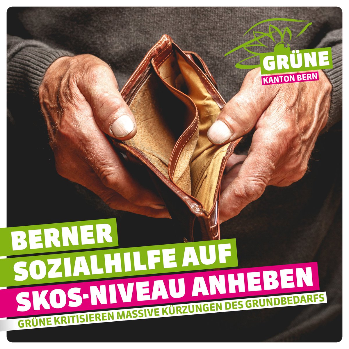 Die GRÜNEN fordern eine rasche Anpassung der Sozialhilfe auf SKOS-Niveau - insbesondere angesichts der starken Teuerung! Seit 2011 wurden keine Anpassungen mehr vorgenommen, der Regierungsrat muss nun rasch handeln. #HaltungZeigen✊
➡️gruenebern.ch/blog/medienmit…